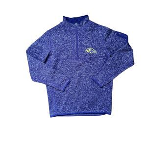 Baltimore Ravens Antigua Men's Heather Purple Fortune Quarter Zip Pullover Sz L